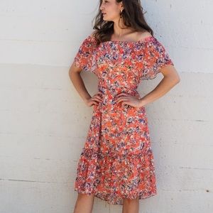 Adelyn Rae Coral Maisie Rose Floral Dress